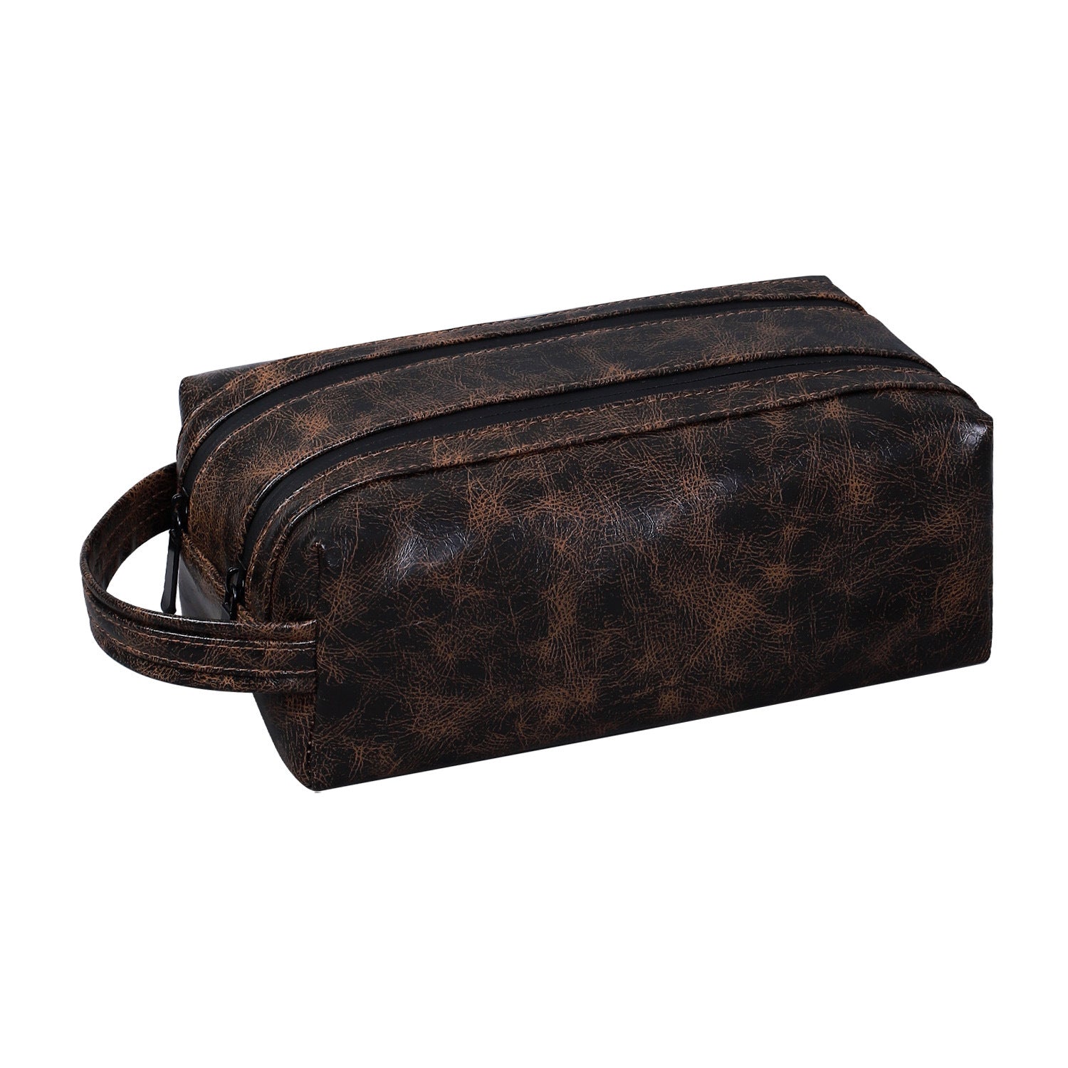 PU leather cosmetic bag men portable wash travel large capacity waterproof skin care clothing cosmetics hanging storage bag