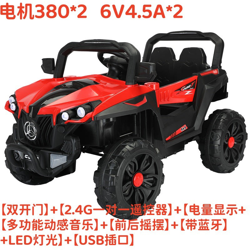 New seated baby music self-driving toy car four-wheel drive charging remote control off-road car children's electric car