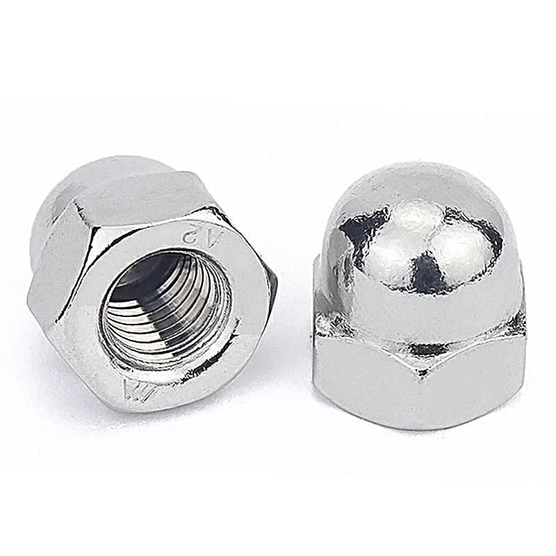 304 stainless steel hexagonal nut anti-rust decorative nut M5 semi-round bag head screw cap ball head cover nut M6