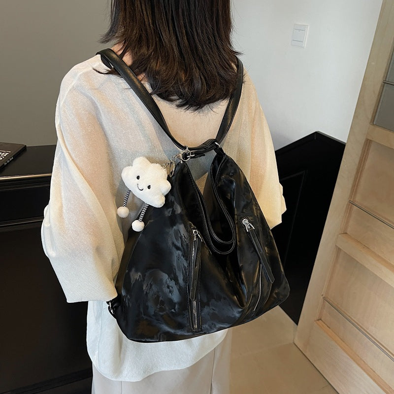 Autumn and winter retro fashion tote bag women's 2025 Korean version of work commuting large-capacity shoulder bag foreign backpack