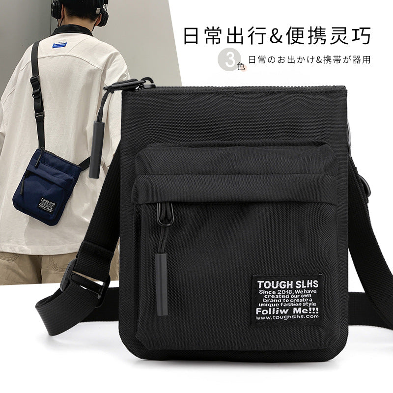 New Japanese men's bags trendy messenger bags simple and ultra-thin shoulder bags outdoor sports small satchel mobile phone bags