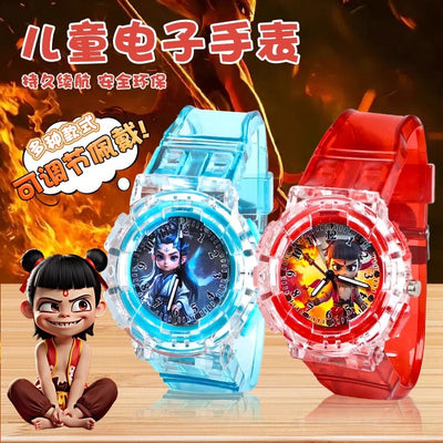 Nezha ao bing children's toys luminous digital watch, durable and waterproof, suitable as a gift for 3-year-old kindergarten children, boys and girls