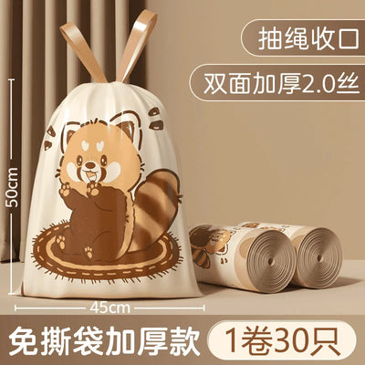 Tear-free floral scented garbage bag for home thickenedsatchel type large kitchen special dormitory bag drawstring extra thick cleaning bag