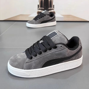 2026 autumn new men's flat casual sneakers, korean style fashionable couple's student sports shoes, trendy brand bread shoes