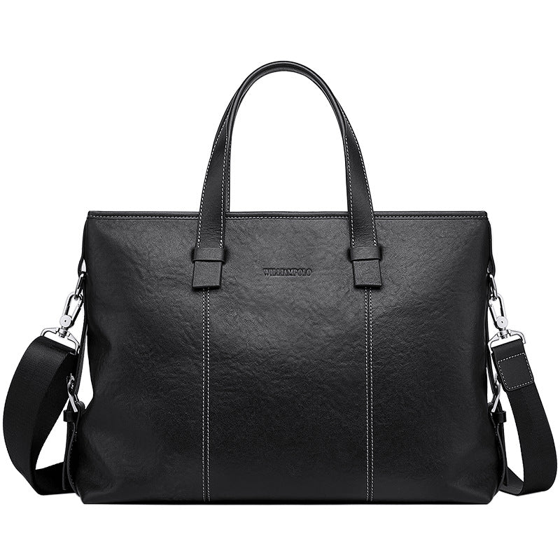 Emperor Paul leather men's briefcase first layer cowhide portable business bag genuine shoulder messenger bag computer bag