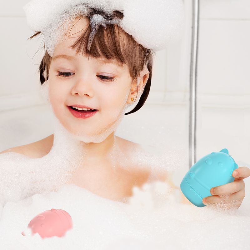 Cross-border baby bath toys silicone bath toys water spray children animal pinch music floating water toys