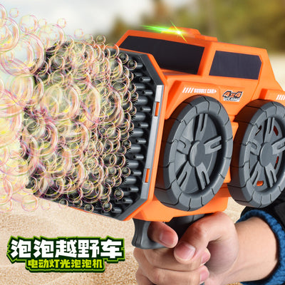 new arrival sprinkler truck luminous bubble gun handheld gatling bubble blowing machine popular fully automatic kids toys