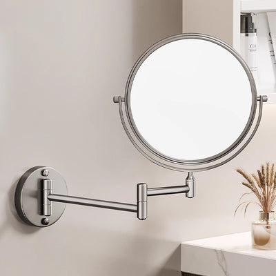 Bathroom retractable makeup mirror wall hanging punch-free bathroom toilet hotel foldable magnifying beauty makeup