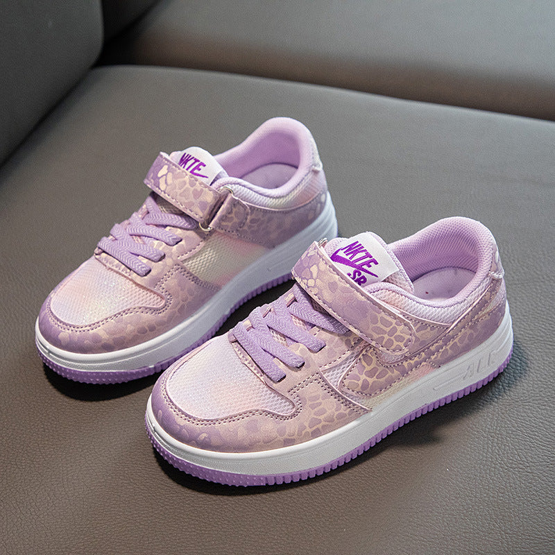 Spring children's sports board shoes new Korean version of girls mesh single shoes soft sole low-top primary school students casual shoes tide