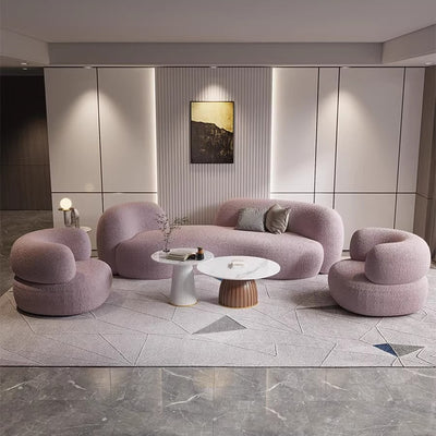 Accessible luxury cashmere fabric curved sofa coffee table modern casual living room beauty salon clothing store furniture popular