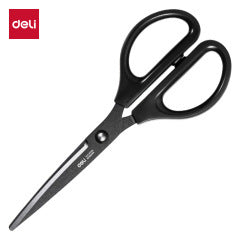 Deli 0604-F black blade scissors stainless steel scissors are not easy to viscose scissors handmade paper scissors exquisite, wholesale