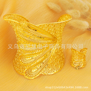 middle east and africa fashion gold bangle and ring jewelry brazilian party wedding gift