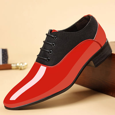 2024 men's new low-top business formal shoes, british style, plus size trendy shoes, fashionable glossy soft sole leather shoes for men