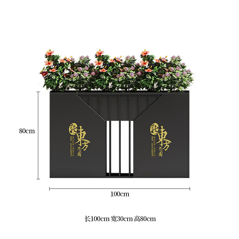 Outdoor wrought iron flower box combination Municipal landscape flower bed flower stand Commercial street greening fence partition flower groove decoration