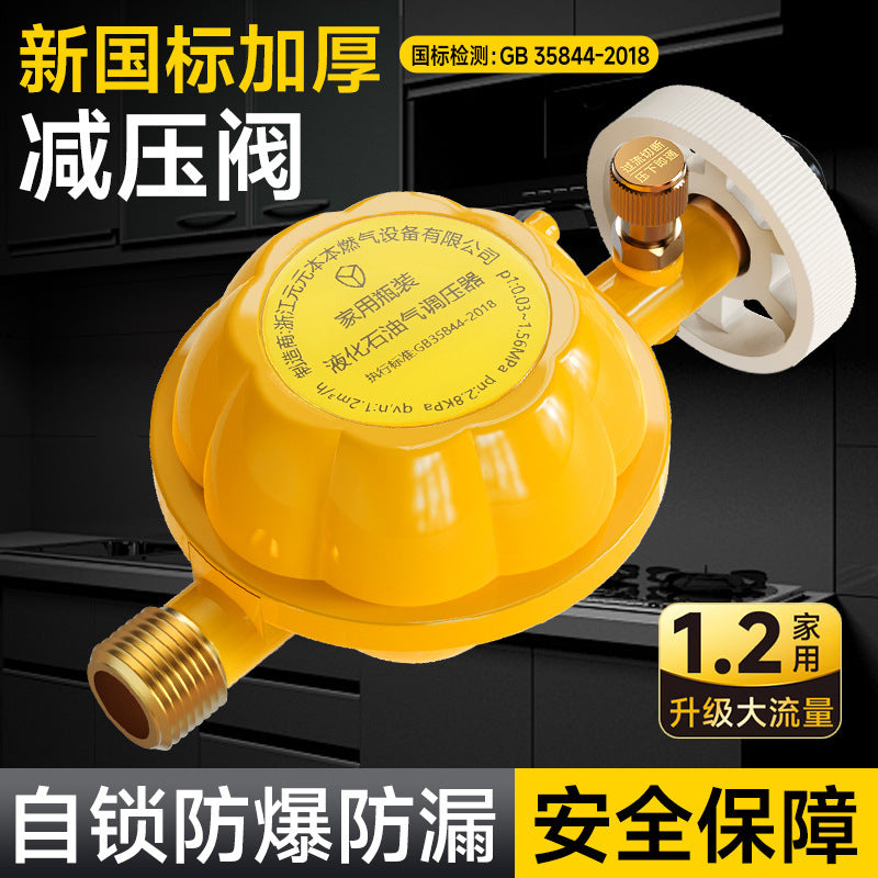 One piece of gas pressure reducing valve household national standard 1.2L gas tank gas stove valve gas pipe automatic shut-off valve