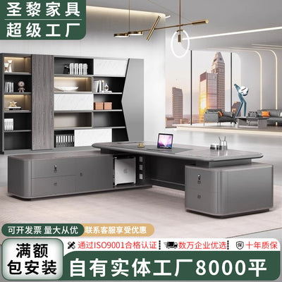 Boss desk office desk casual modern president manager desk supervisor table and chair combination light luxury executive desk office furniture