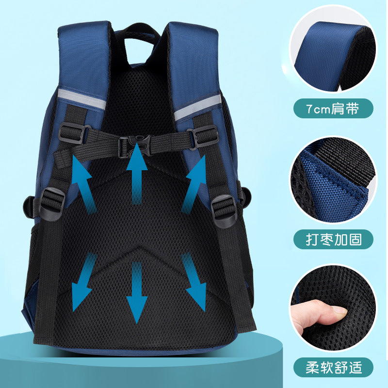 New primary school schoolbag boys 1-3-6 grade trend lightweight burden reduction ridge protection large capacity children's schoolbag wholesale