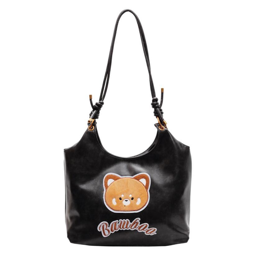 New fashionable and cute 2025 bear shoulder bag women's Donnie Mori casual tote bag large-capacity messenger bag