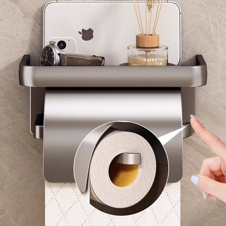 Paper towel holder, toilet paper storage box, wall-mounted roll paper, no punching, waterproof, new high-end bathroom