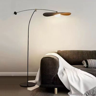 Nordic retro straw hat long arm fishing floor lamp living room sofa side wabi-sabi style creative designer standing lamp