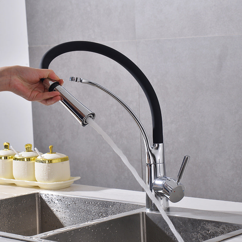 Cross-border vegetable basin faucet hot and cold silicone tube kitchen faucet plumbing hardware  export customization