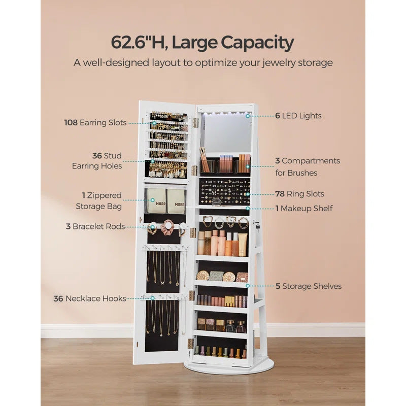 Solid wood full-body mirror custom household movable rotating coat rack integrated floor-to-ceiling full-length mirror cabinet cosmetic storage