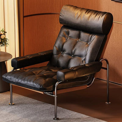 Used cigar chair bauhaus style oil wax genuine leather sofa chair designer accessible luxuryclassy living room armrest single chair