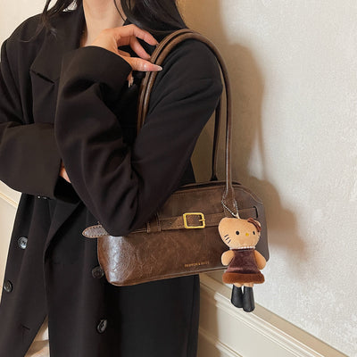 Retro bag for women, large capacity, 2025 new autumn and winter, versatile, fashionable, textured shoulder bag, work clothing, armpit bag