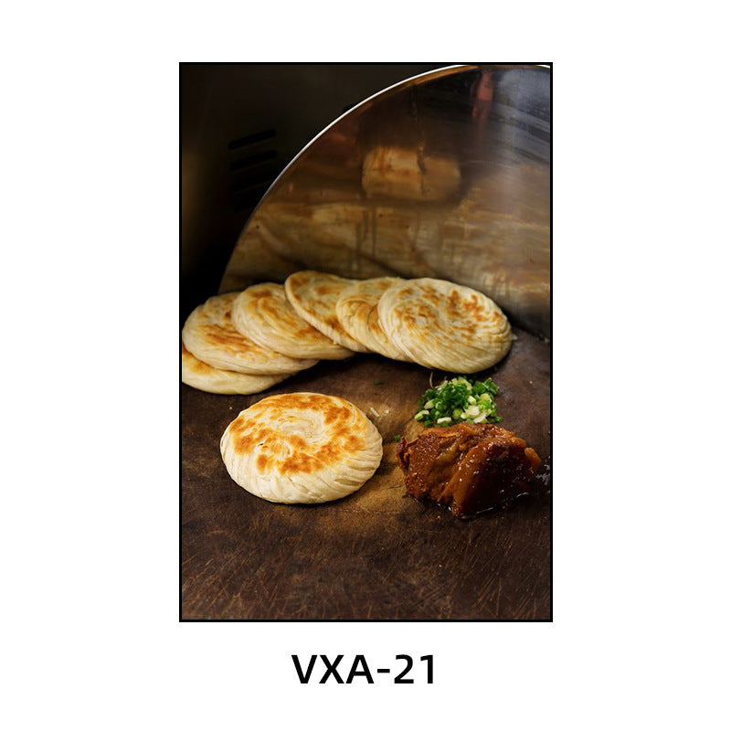 陕西装饰画西安长安古城风景建筑面馆挂画美食餐厅饭店包厢壁画