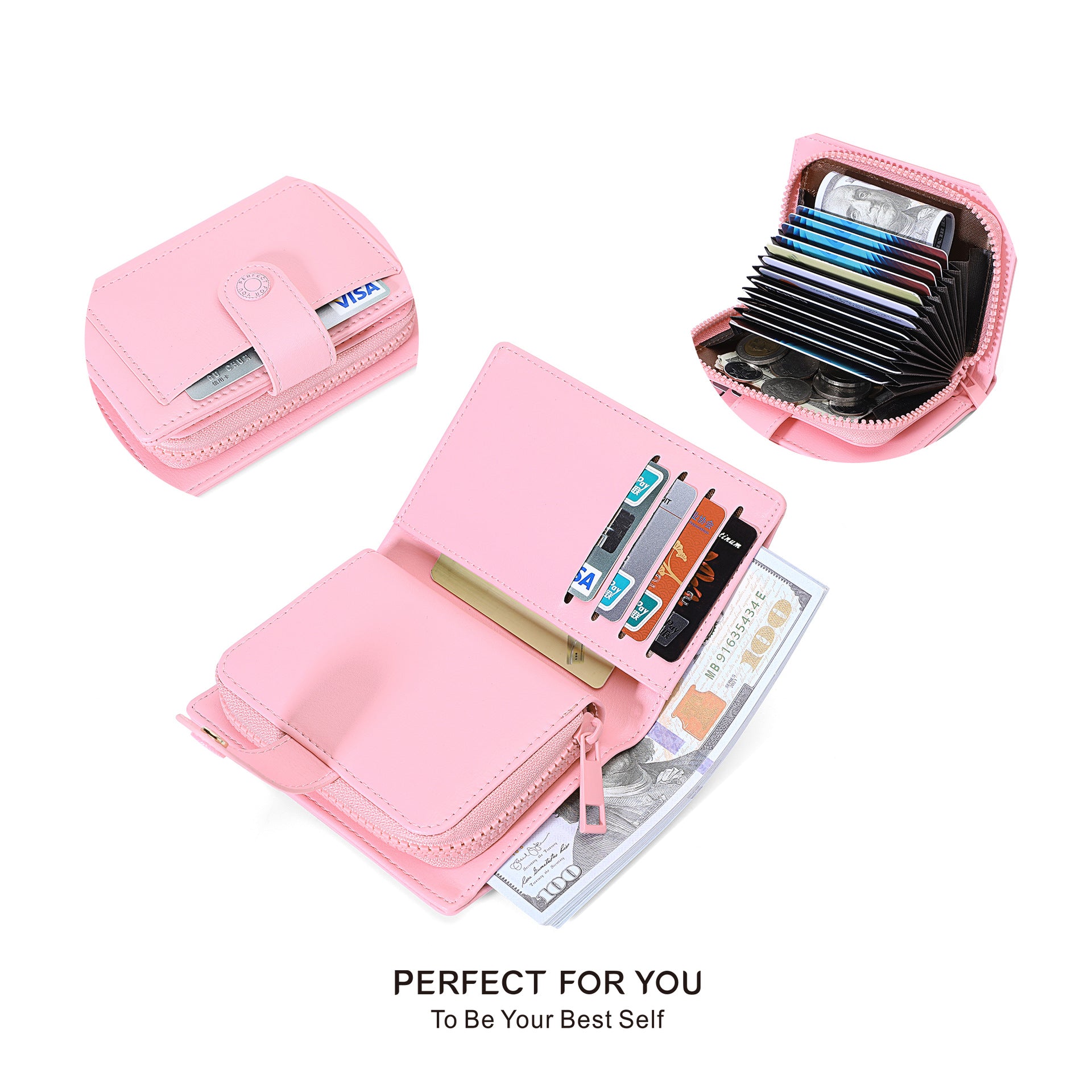 New women's wallet fashion trend multi-card position card bag card holder high sense women pu change bag