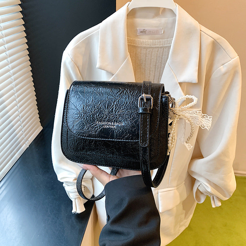 Foreign orders are popular this year, super hot small square bags for women's 2025 new high-end pleated shoulder bags, casual messenger bags.