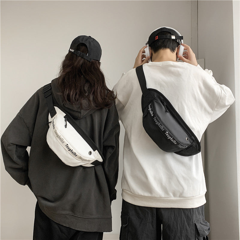 New trendy men and women fanny pack Korean version waterproof breast bag outdoor shoulder messenger bag mobile phone bag travel bag