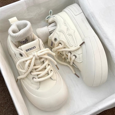 Best sellingthick sole shoes women 2026new arrivalfall and winterwhite shoes women's styleeasiest for matchcasual sneakersplatform shoes sports shoes