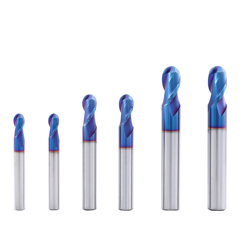 2 edge 65 degree carbide ball head tungsten steel milling cutter straight shank end mill CNC numerical control tool coating directly from the manufacturer