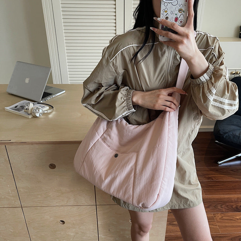 Cross-border handbag women's canvas simple shoulder bag large-capacity tote bag casual women's bag new messenger Oxford bag