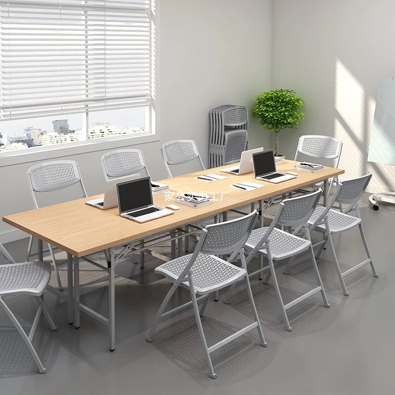 Business office plastic folding chair, exhibition rental hollow backrest foldable computer chair training chair, wholesale