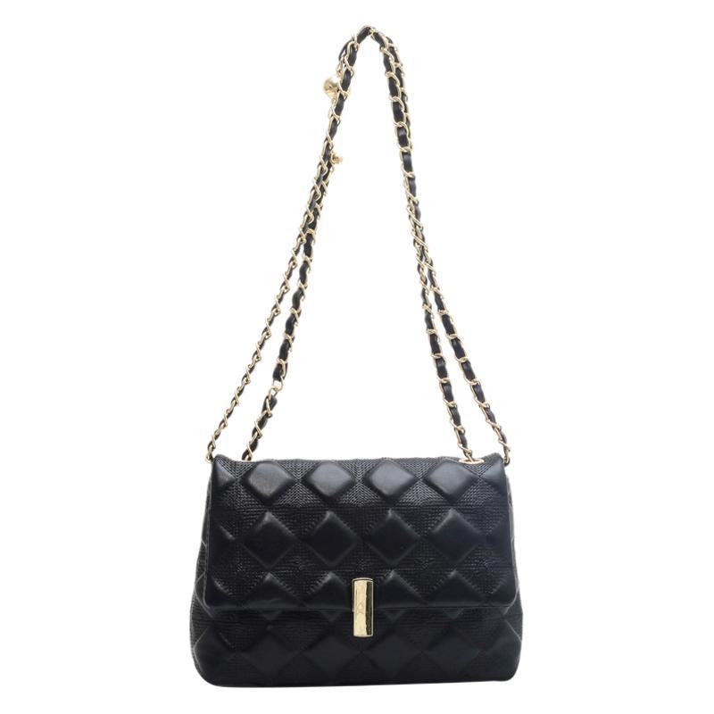 2025 new fashion simple indentation diamond golden ball chain bag versatile single shoulder oblique span women's bag