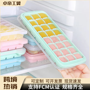 24 grids silicone ice tray ice cube ice making mold ice cube freezer frozen ice cube box making square ice box for home with lid