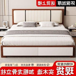 Special big sale double bed 1.8x 2m plate bed single bed 1.5mfor home solid wood bed 1.2m rental house bed