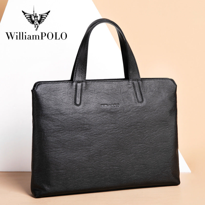 Emperor Paul briefcase men's genuine leather handbag first layer cowhide computer bag shoulder messenger bag wholesale