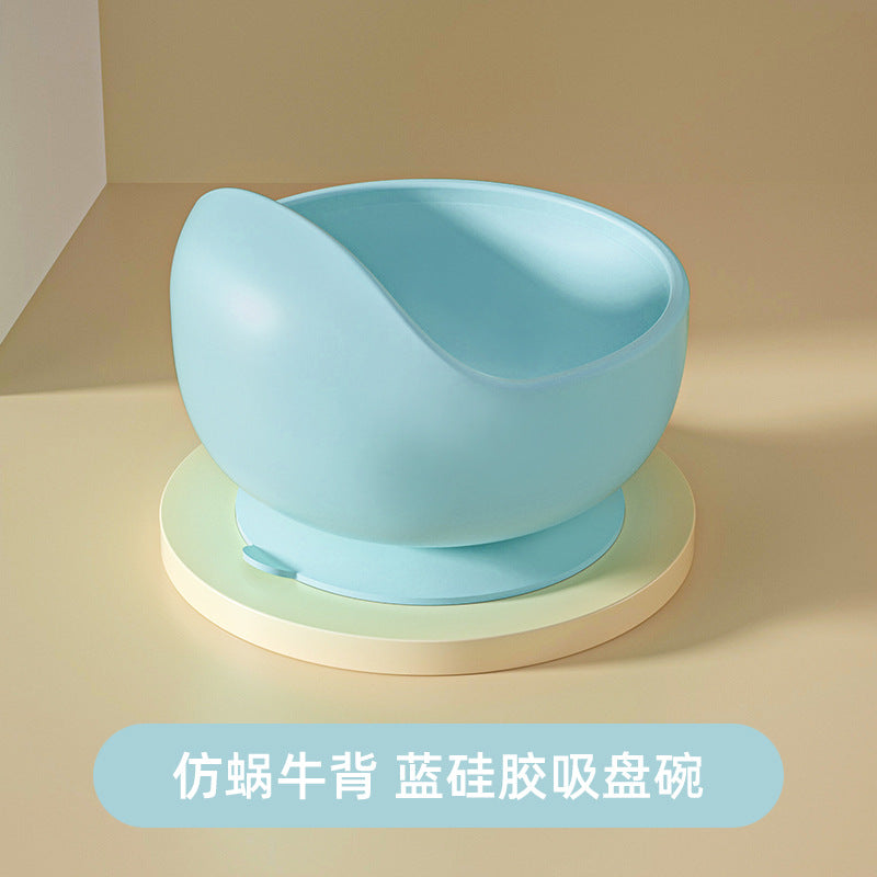 Stainless steel suction cup bowl baby special complementary food baby bowl independent eating silicone anti-drop and anti-scalding children learn to eat