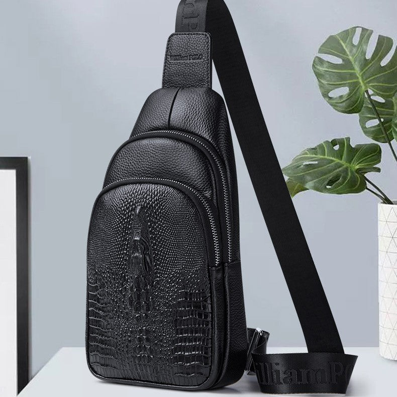 Emperor Paul Breast Bag Men's Premium Fashion Versatile Men's Shoulder Crossbody Bag Crocodile Pattern Casual Chest Bag