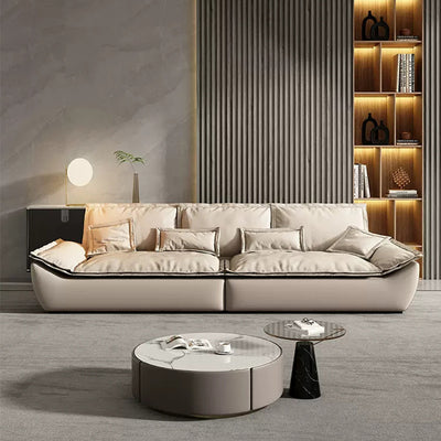 Italian normcore auckland frosted fabric sofa small apartment living room sailboat straight row down leather sofa