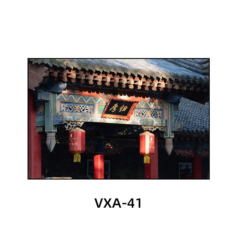 陕西装饰画西安长安古城风景建筑面馆挂画美食餐厅饭店包厢壁画