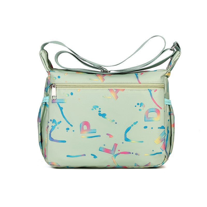 New fashionable versatile shoulder bag large capacity letter printing leisure travel messenger bag multi-layer storage mother bag