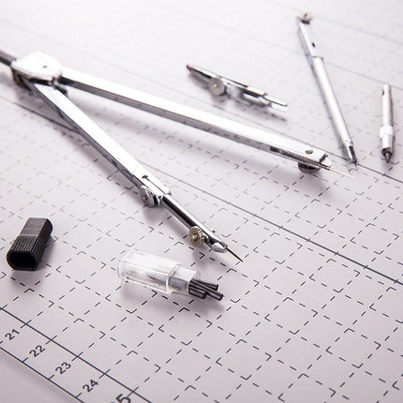 Deli 8604 Compass Set Student Office Drawing Ruler Design Tool Metal Texture Drawing Engineering Supplies