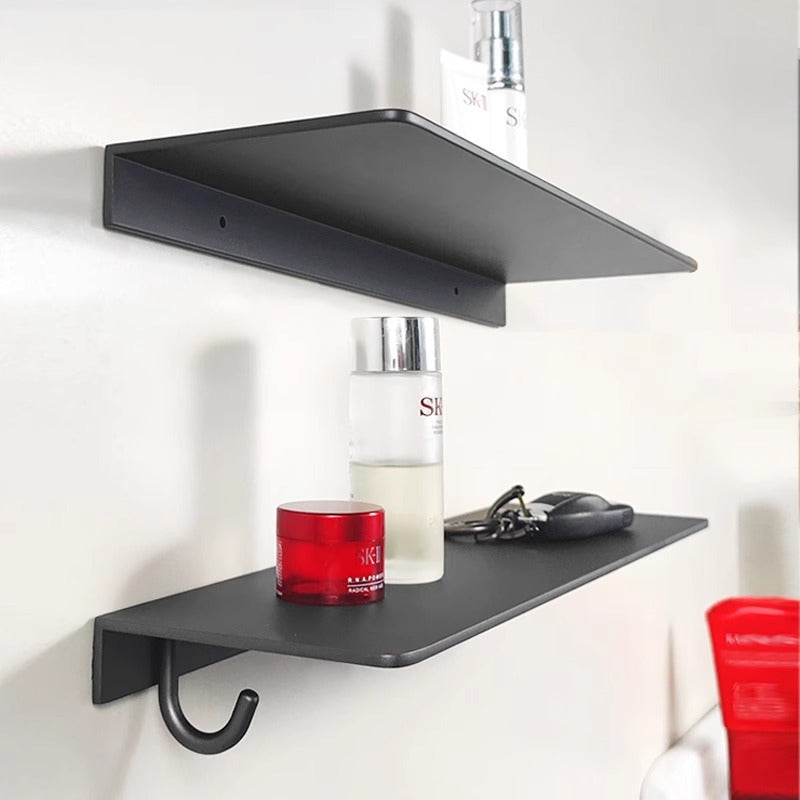 Space aluminum gun gray word baffle no punching toilet rack wall mirror front bathroom shower room storage rack