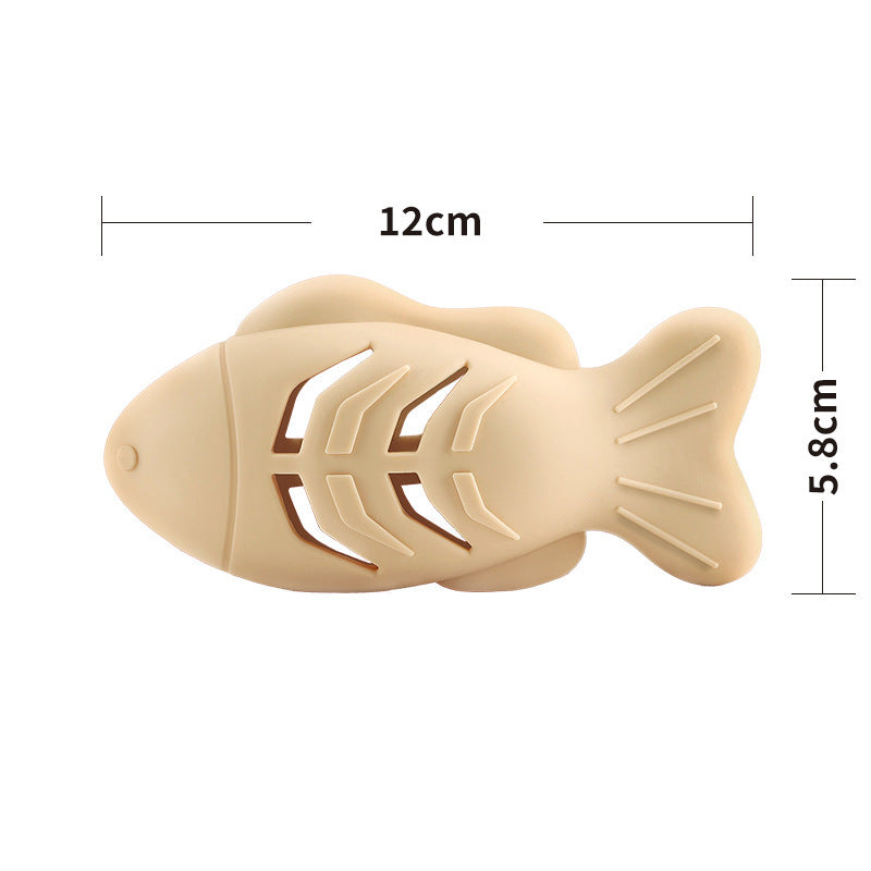 Cat Mint Ball Silicone Toy Play Cat Interactive Fish Toy Snack Mint Ball Pet Feeding Silicone Toy