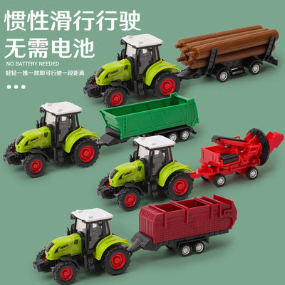 inertial simulation farmer truck tractor pastoral engineering vehicle wood transport vehicle model kids toys wholesale