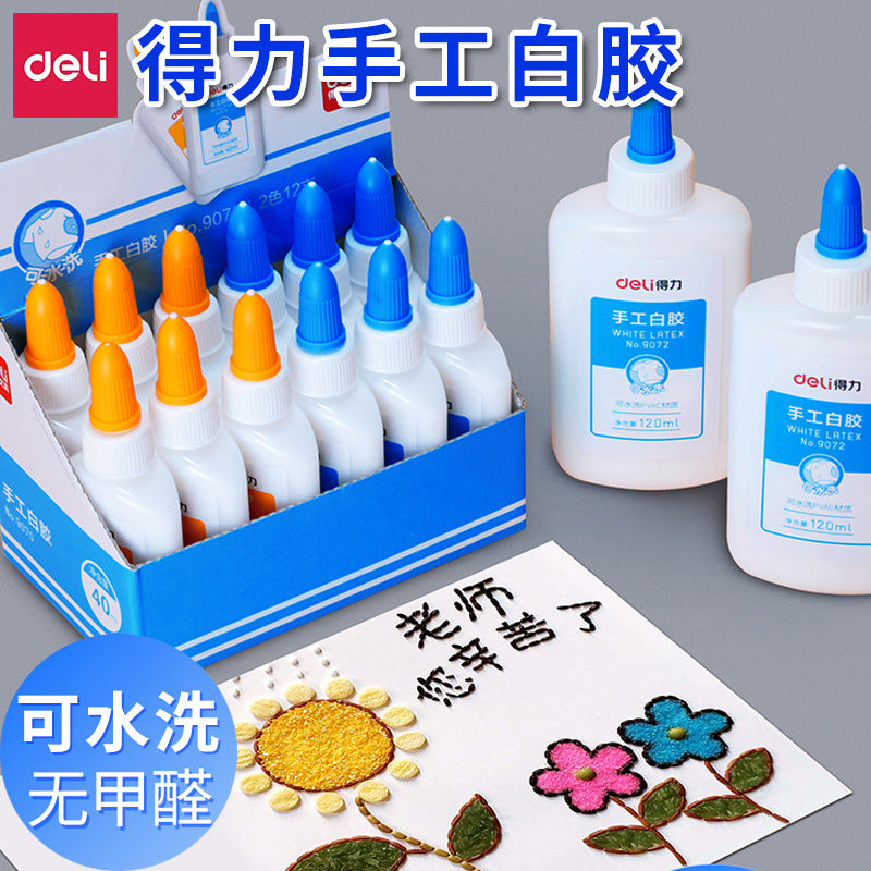 Deli white glue latex wholesale children's glue white latex woodworking adhesive hydrostationery kindergarten DIY handmade